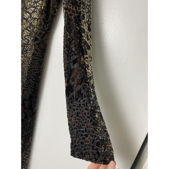 Karen Kane Leopard Print Mini Dress A Line Velvet Burnout Long Sleeve Size S - Picture 10 of 15